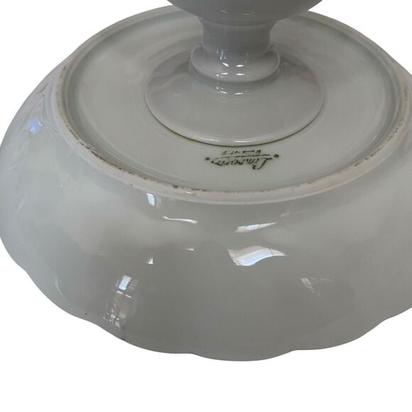 Vtg Limoges Signed Hand Painted Scene Footed Pedestal Candy Dish Courting Couple - Picture 11 of 16